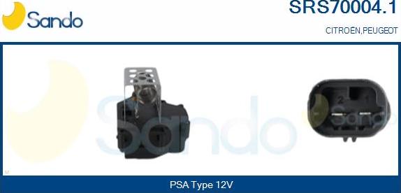 Sando SRS70004.1 - Додатковий резистор, електромотор - вентилятор радіатора autocars.com.ua