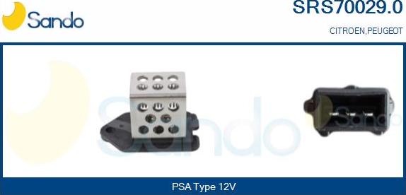 Sando SRS70029.0 - Додатковий резистор, електромотор - вентилятор радіатора autocars.com.ua