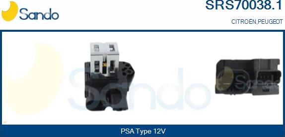 Sando SRS70038.1 - Дополнительный резистор, электромотор - вентилятор радиатора autodnr.net