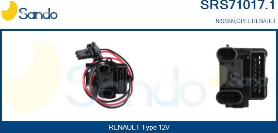 Sando SRS71017.1 - Опір, реле, вентилятор салону autocars.com.ua