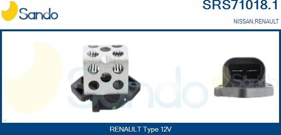 Sando SRS71018.1 - Додатковий резистор, електромотор - вентилятор радіатора autocars.com.ua