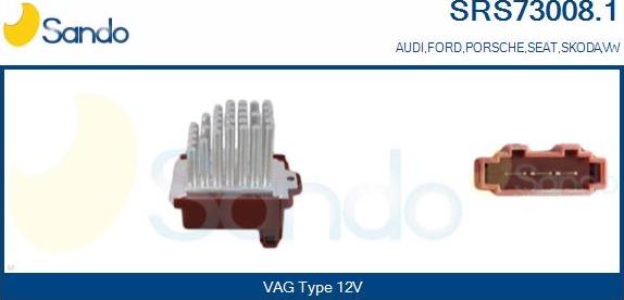 Sando SRS73008.1 - Опір, реле, вентилятор салону autocars.com.ua