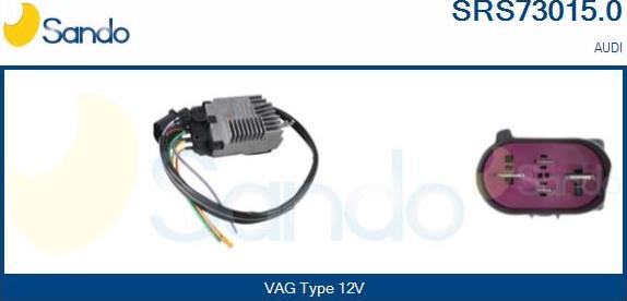 Sando SRS73015.0 - Додатковий резистор, електромотор - вентилятор радіатора autocars.com.ua