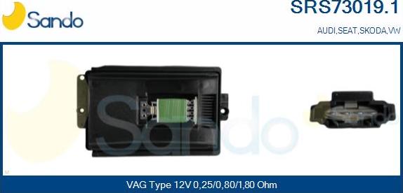 Sando SRS73019.1 - Опір, реле, вентилятор салону autocars.com.ua