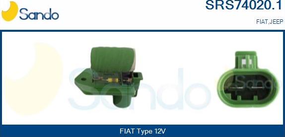 Sando SRS74020.1 - Додатковий резистор, електромотор - вентилятор радіатора autocars.com.ua