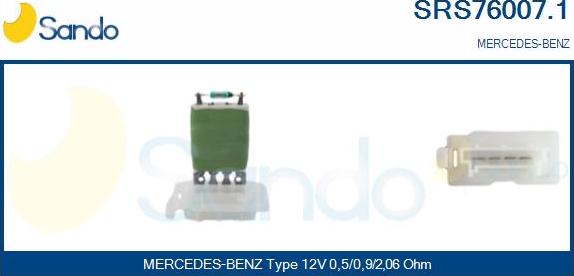 Sando SRS76007.1 - Опір, реле, вентилятор салону autocars.com.ua