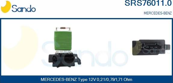 Sando SRS76011.0 - Опір, реле, вентилятор салону autocars.com.ua
