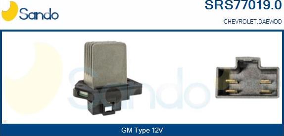 Sando SRS77019.0 - Опір, реле, вентилятор салону autocars.com.ua