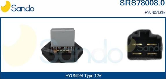 Sando SRS78008.0 - Опір, реле, вентилятор салону autocars.com.ua