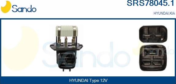 Sando SRS78045.1 - Додатковий резистор, електромотор - вентилятор радіатора autocars.com.ua