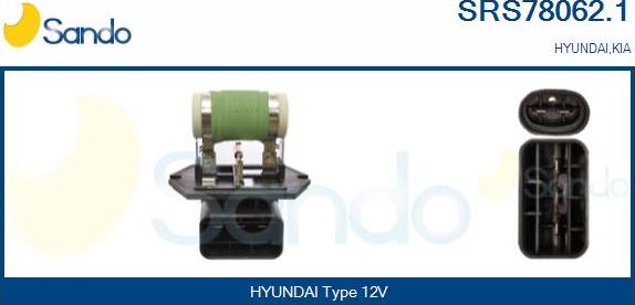Sando SRS78062.1 - Додатковий резистор, електромотор - вентилятор радіатора autocars.com.ua