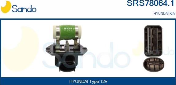 Sando SRS78064.1 - Додатковий резистор, електромотор - вентилятор радіатора autocars.com.ua
