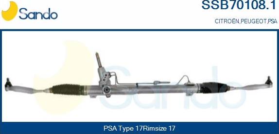 Sando SSB70108.1 - Рульовий механізм, рейка autocars.com.ua