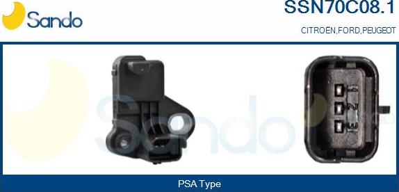 Sando SSN70C08.1 - Датчик імпульсів, колінчастий вал autocars.com.ua