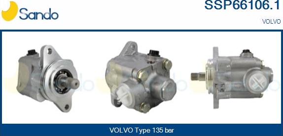 Sando SSP66106.1 - Гідравлічний насос, рульове управління, ГУР autocars.com.ua
