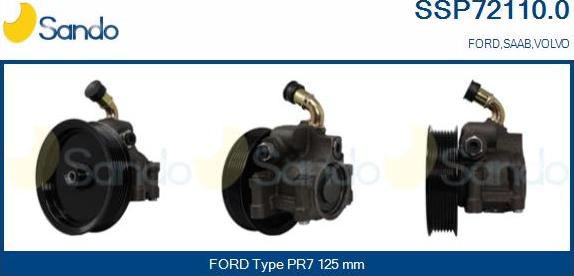 Sando SSP72110.0 - Гідравлічний насос, рульове управління, ГУР autocars.com.ua