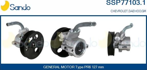 Sando SSP77103.1 - Гідравлічний насос, рульове управління, ГУР autocars.com.ua