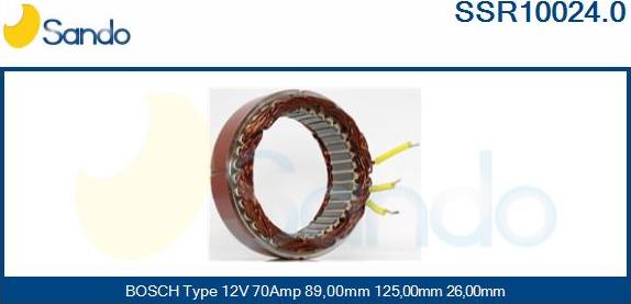 Sando SSR10024.0 - Статор, генератор autocars.com.ua