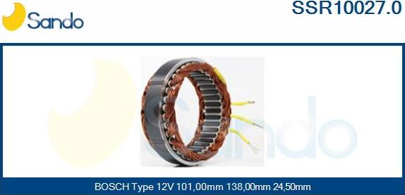 Sando SSR10027.0 - Статор, генератор autocars.com.ua