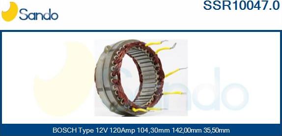 Sando SSR10047.0 - Статор, генератор autocars.com.ua