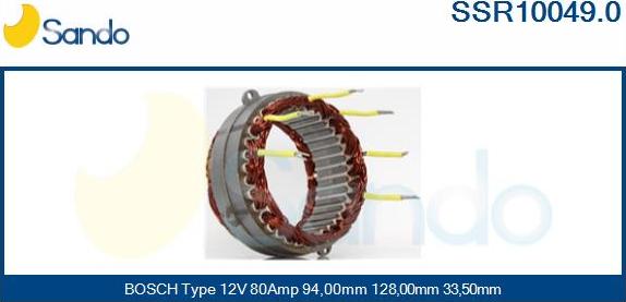 Sando SSR10049.0 - Статор, генератор autocars.com.ua