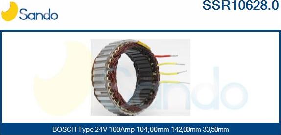 Sando SSR10628.0 - Статор, генератор autocars.com.ua