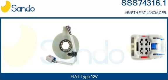 Sando SSS74316.1 - Датчик кута повороту руля autocars.com.ua