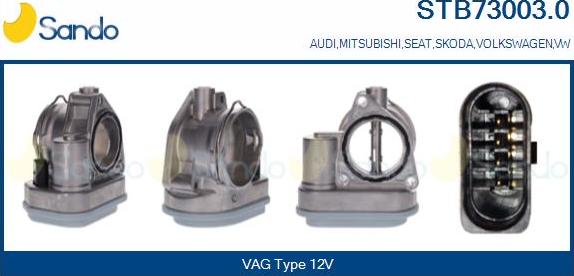 Sando STB73003.0 - Патрубок дросельної заслінки autocars.com.ua