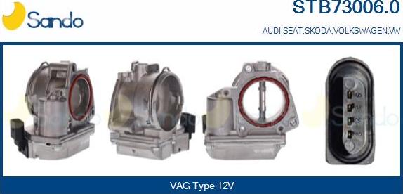 Sando STB73006.0 - Патрубок дросельної заслінки autocars.com.ua