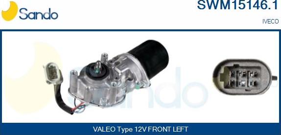 Sando SWM15146.1 - Двигун склоочисника autocars.com.ua