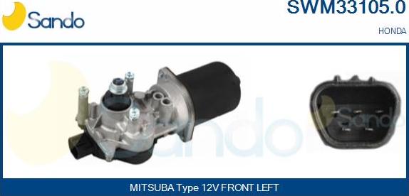 Sando SWM33105.0 - Двигун склоочисника autocars.com.ua