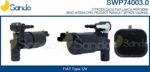 Sando SWP74003.0 - Водяний насос, система очищення вікон autocars.com.ua
