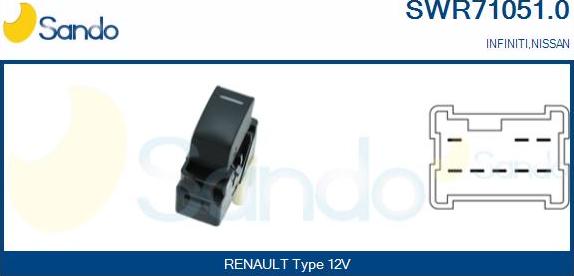 Sando SWR71051.0 - Вимикач, стеклолод'емнік autocars.com.ua
