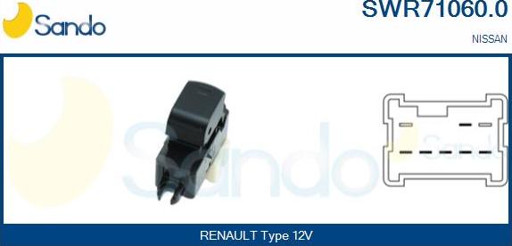 Sando SWR71060.0 - Вимикач, стеклолод'емнік autocars.com.ua