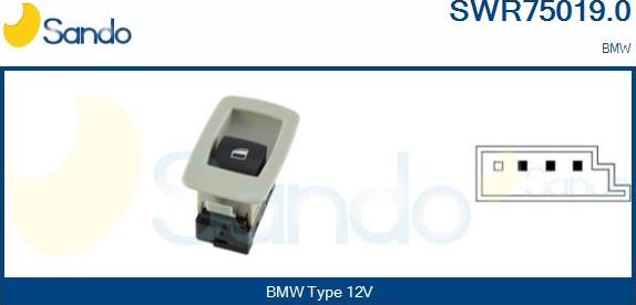 Sando SWR75019.0 - Вимикач, стеклолод'емнік autocars.com.ua