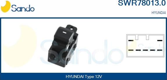 Sando SWR78013.0 - Вимикач, стеклолод'емнік autocars.com.ua