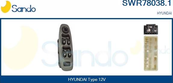 Sando SWR78038.1 - Вимикач, стеклолод'емнік autocars.com.ua