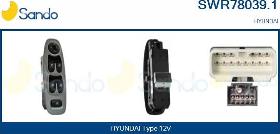 Sando SWR78039.1 - Вимикач, стеклолод'емнік autocars.com.ua