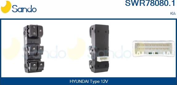 Sando SWR78080.1 - Вимикач, стеклолод'емнік autocars.com.ua