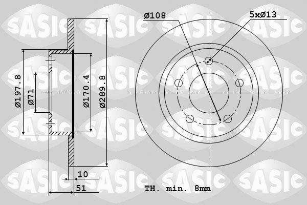 Sasic 2464V74J - Тормозной диск avtokuzovplus.com.ua