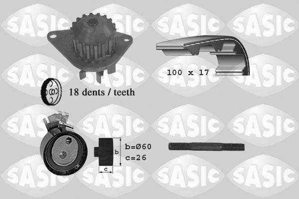 Sasic 3900002 - Водяной насос + комплект зубчатого ремня autodnr.net