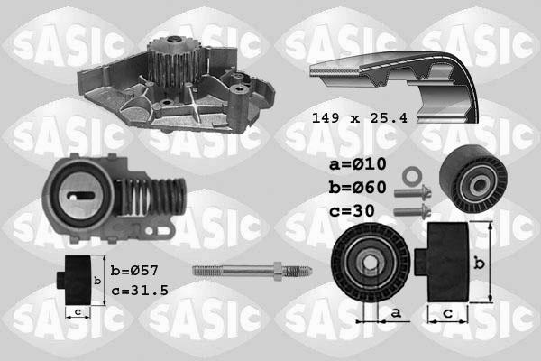 Sasic 3900005 - Водяний насос + комплект зубчатого ременя autocars.com.ua