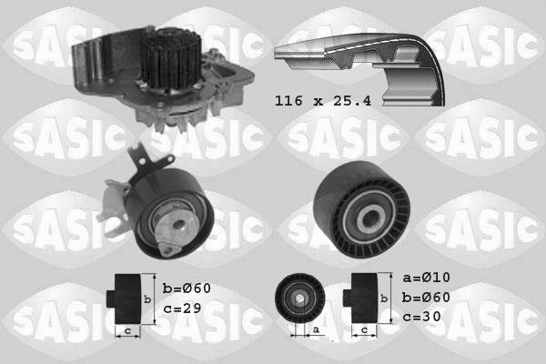 Sasic 3900007 - Водяний насос + комплект зубчатого ременя autocars.com.ua