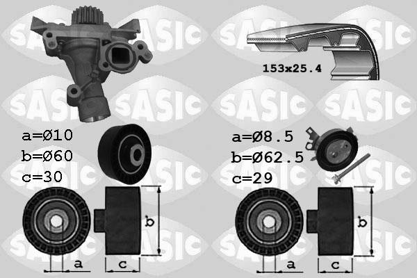 Sasic 3900029 - Водяний насос + комплект зубчатого ременя autocars.com.ua