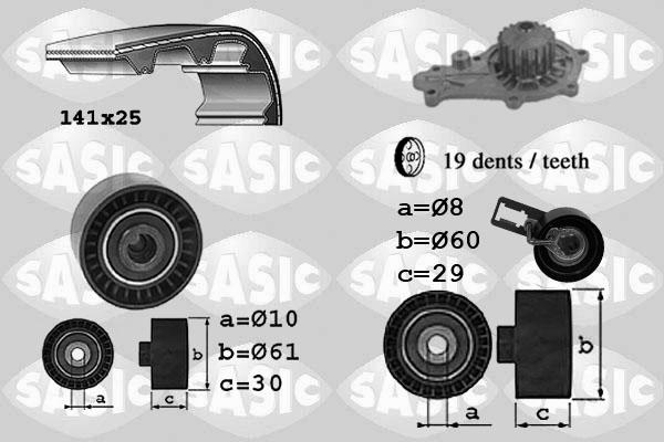 Sasic 3900031 - Водяний насос + комплект зубчатого ременя autocars.com.ua
