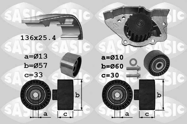 Sasic 3900041 - Водяний насос + комплект зубчатого ременя autocars.com.ua
