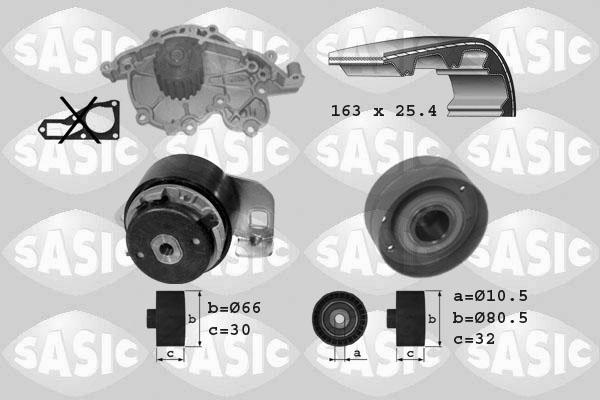 Sasic 3904001 - Водяний насос + комплект зубчатого ременя autocars.com.ua