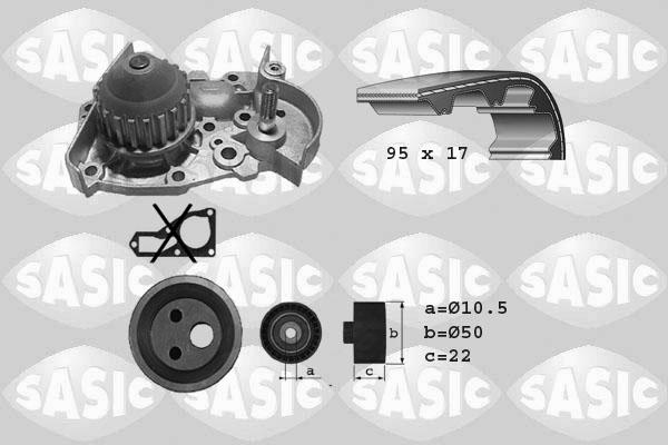 Sasic 3904002 - Водяний насос + комплект зубчатого ременя autocars.com.ua