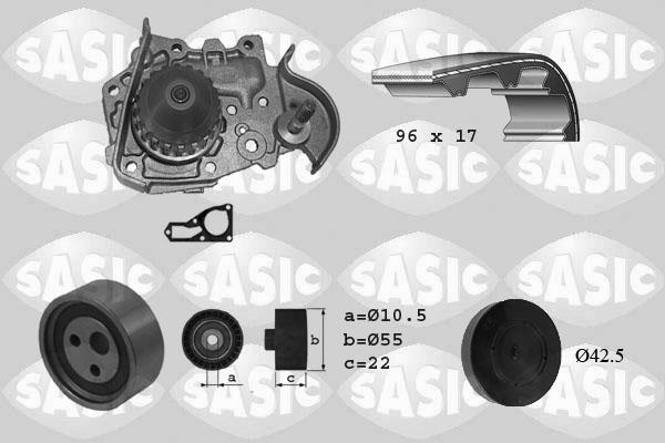 Sasic 3904005 - Водяний насос + комплект зубчатого ременя autocars.com.ua