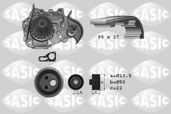 Sasic 3904006 - Водяний насос + комплект зубчатого ременя autocars.com.ua